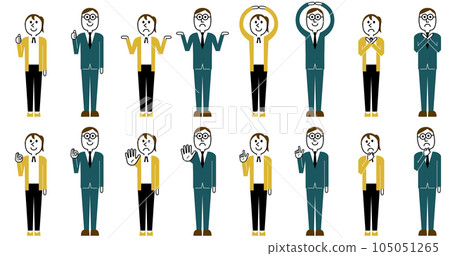 GOOD/BAD, Maru/Batsu, OK/NG, YES/NO... A lively woman and a man with glasses in contrasting poses. GOOD/BAD, Maru/Batsu, OK/NG, YES/NO... A lively woman and a man with glasses in contrasting poses. 105051265