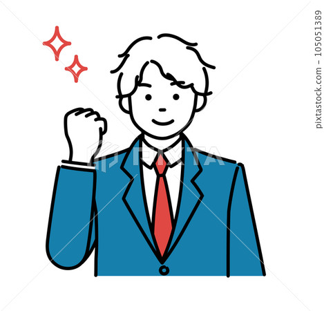 一個男學生做膽量姿勢的簡單插圖 105051389