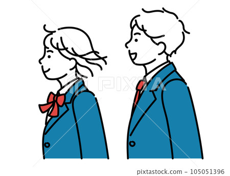 男女學生簡介簡單插畫 105051396