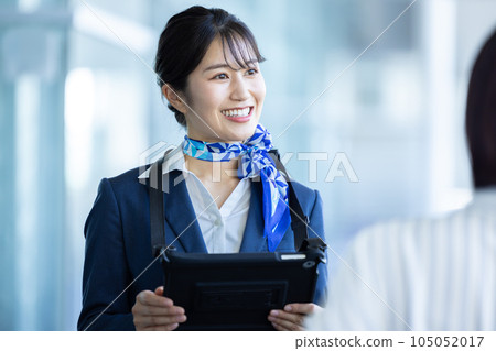 Airport ground staff guiding Airport ground staff guiding 105052017