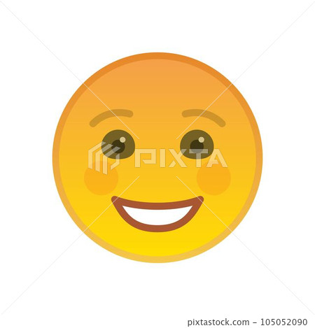 Smiling emoticon isolated on white background 105052090