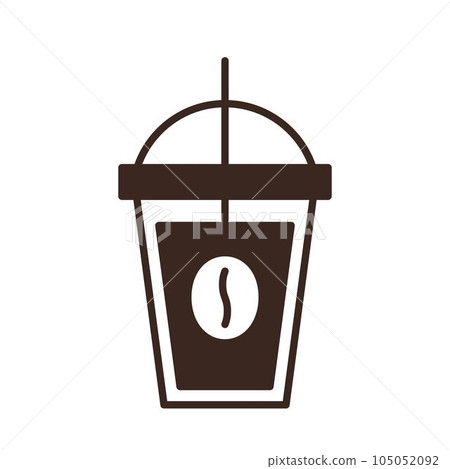 Disposable coffee cup isolated linear icon Disposable coffee cup isolated linear icon 105052092