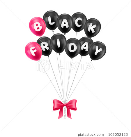 Balloons bunch with black Friday letters Balloons bunch with black Friday letters 105052123