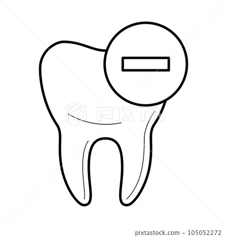 Tooth icon with negative mark icon, vector illustration Tooth icon with negative mark icon, vector illustration 105052272