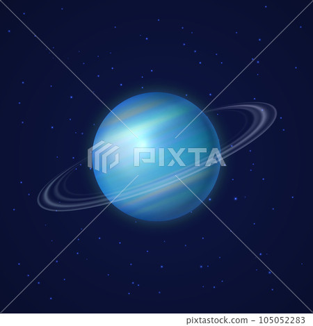 Uranus planet with rings of gas illustration 105052283