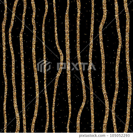 Gold glitter hand drawn lines. 105052293