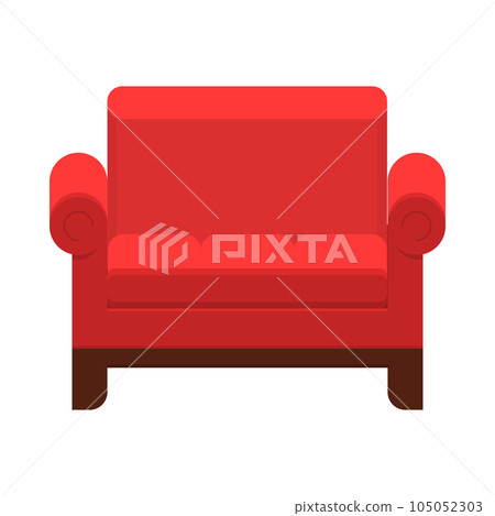 Yellow chair in flat style. 105052303