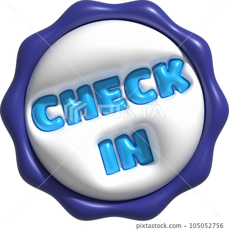 3D illustration. Check-in button for infographics 105052756