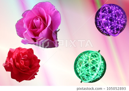 Abstract decorative flower wrapped in rose flowers 105052893