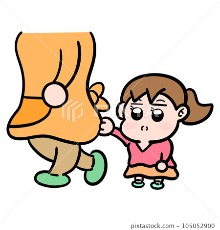 女孩拉媽媽的衣服 105052900