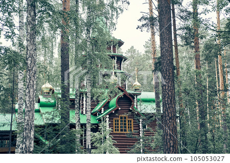 Ganina Pit - A complex of wooden Orthodox churches at the burial site of the last Russian tsar near Yekaterinburg, Russia removed 12. 06. 2022. High quality photo 105053027