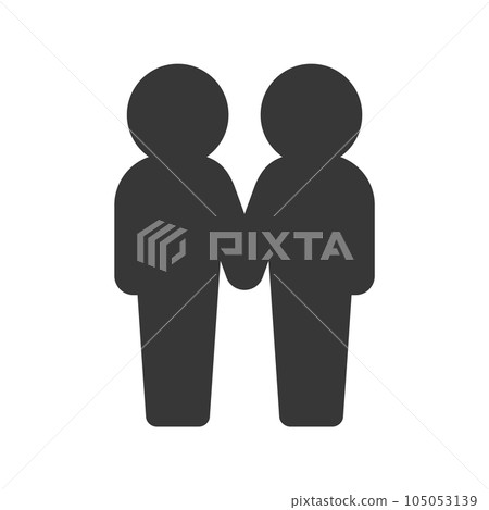 Icon of two people standing holding hands - Image material for couples, partners, friends/teams 105053139