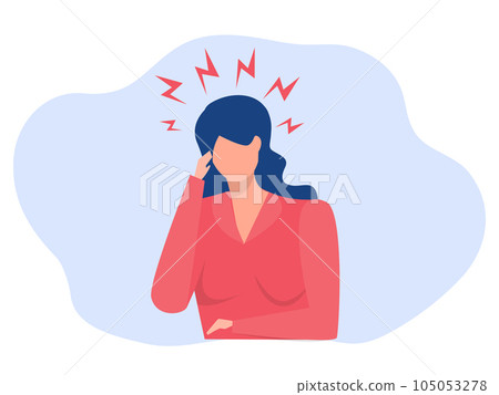 Woman headache or stress Psychology, depression, bad mood,Vector illustration 105053278