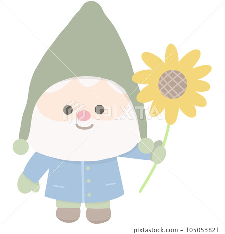 Cute gnome wit sunflower 105053821