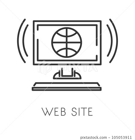 Planet or globe linear symbol, web site creation isolated icon Planet or globe linear symbol, web site creation isolated icon 105053911
