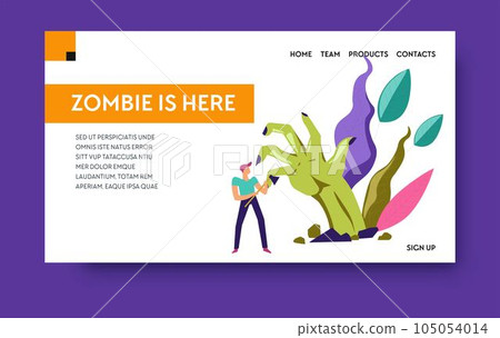 Escape room or online zombie game landing web page Escape room or online zombie game landing web page 105054014
