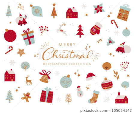 聖誕節圖標集（矢量插圖） 105054142