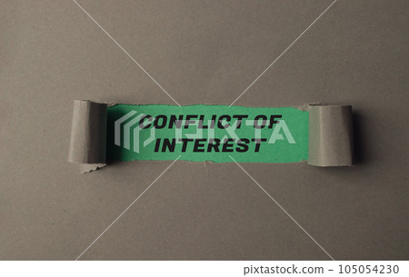 Text on gray torn background Conflict of interest Text on gray torn background Conflict of interest 105054230