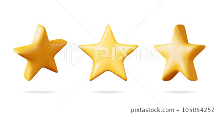 3D Glossy Yellow Star in Different Angles 3D Glossy Yellow Star in Different Angles 105054252