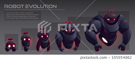 Black ai robot evolution tech infographic vector 105054862