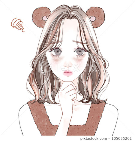 Woman suffering from brown bear 105055201