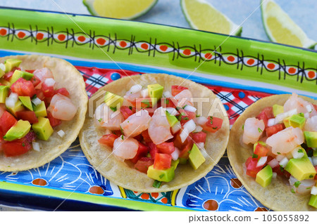 Tostada de ceviche, a Mexican dish 105055892