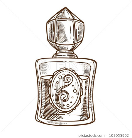 Perfume or toilet water in vintage flacon, aroma essence 105055902