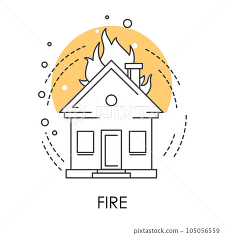 Natural disaster or human fault, fire isolated icon 105056559
