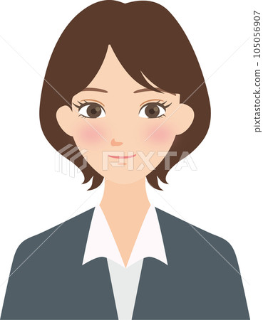 Smiling short bob of a woman wearing a suit 105056907