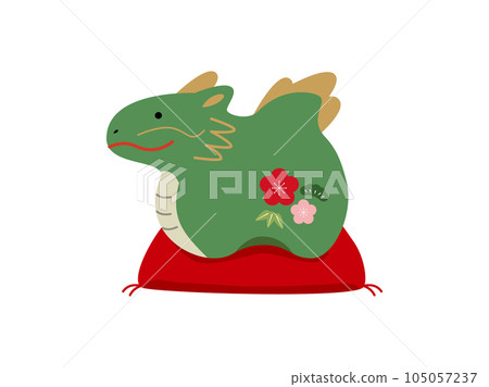 龍年吉祥物綠龍雕像 105057237