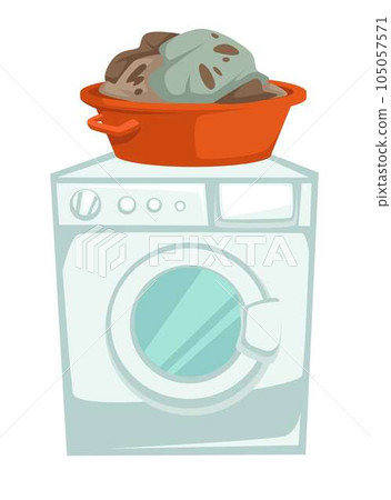 Washing machine and dirty clothes in basin isolated electric appliance 105057571