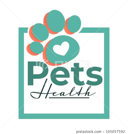 Pets health isolated icon vet clinic dog or cat paw Pets health isolated icon vet clinic dog or cat paw 105057592