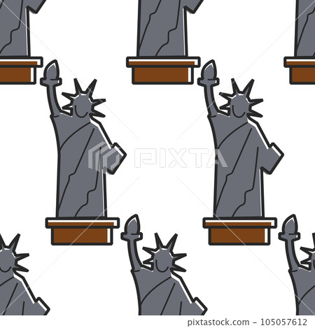 Statue of Liberty USA symbol seamless pattern monument 105057612