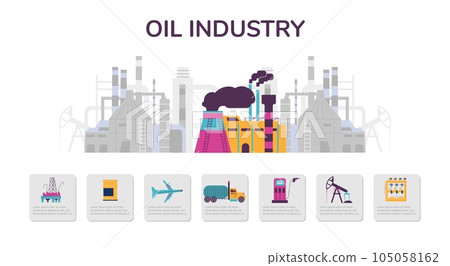 Oil industry web banner template or website header flat vector isolated. 105058162