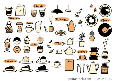 Simple retro cafe set afternoon 105058249
