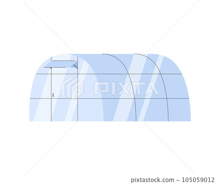 Greenhouse agricultural building icon, flat vector illustration isolated. Greenhouse agricultural building icon, flat vector illustration isolated. 105059012