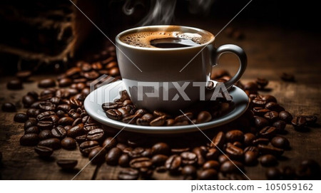 咖啡和咖啡豆 咖啡和咖啡豆 105059162