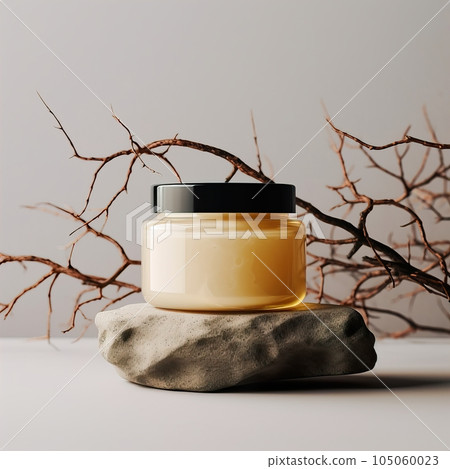 Amber glass cosmetic cream jar mockup, beauty product container front view template, styled creative cream jar mockup Amber glass cosmetic cream jar mockup, beauty product container front view template, styled creative cream jar mockup 105060023