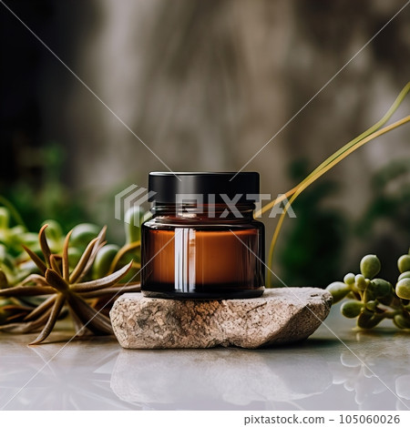 Amber glass cosmetic cream jar mockup, beauty product container front view template, styled creative cream jar mockup Amber glass cosmetic cream jar mockup, beauty product container front view template, styled creative cream jar mockup 105060026