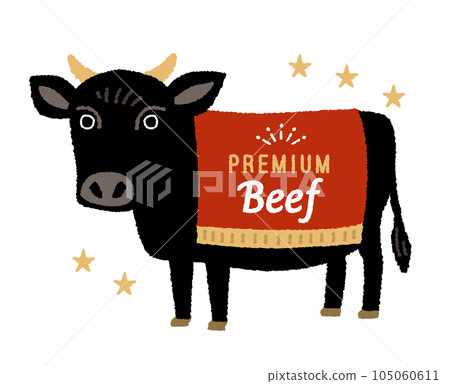 優質黑毛日本牛肉手繪插畫 優質黑毛日本牛肉手繪插畫 105060611