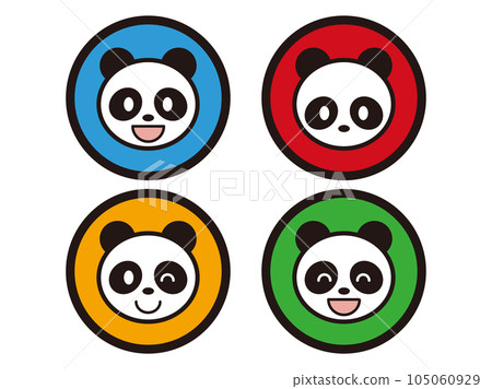可愛的面部表情熊貓圖標 set_color 可愛的面部表情熊貓圖標 set_color 105060929