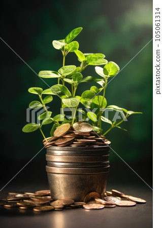 stack of coins growing in size, symbolizing financial growth, created with generative ai stack of coins growing in size, symbolizing financial growth, created with generative ai 105061314
