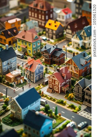 real estate investment with miniature houses and money, created with generative ai real estate investment with miniature houses and money, created with generative ai 105061320