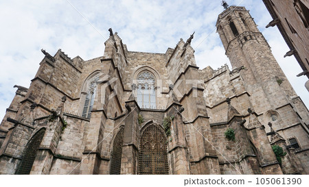Cathedral of the Holy Cross and Saint Eulalia in Gothic Quarter of Barcelona, Spain 105061390