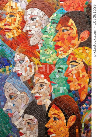 colorful mosaic representing cultural diversity, created with generative ai 105061559