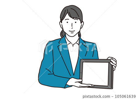 Business woman explaining using a tablet - Stock Illustration ...