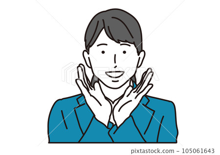 Business woman cheering with a smile Business woman cheering with a smile 105061643