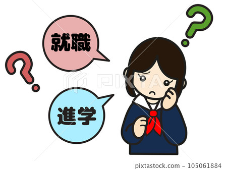 一位擔心找工作或繼續接受高等教育的高中女生 105061884