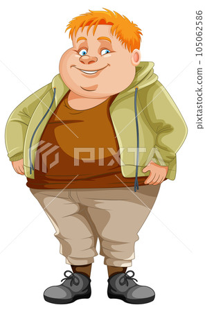 Fat male cartoon character 105062586