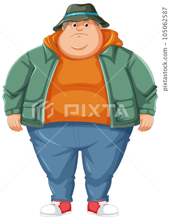 Fat male cartoon character 105062587